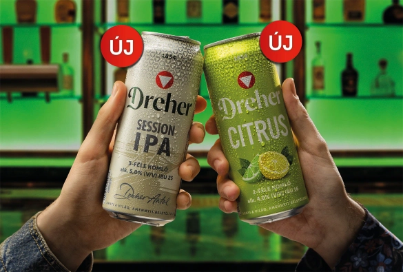 Két új variánssal bővíti portfólióját a Dreher: érkezik a Dreher Session IPA és a Dreher Citrus
